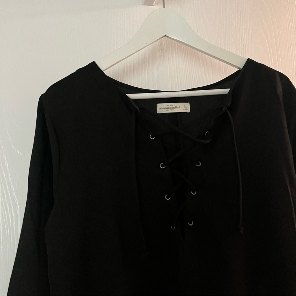 Abercrombie Black Dress with Tie in front L